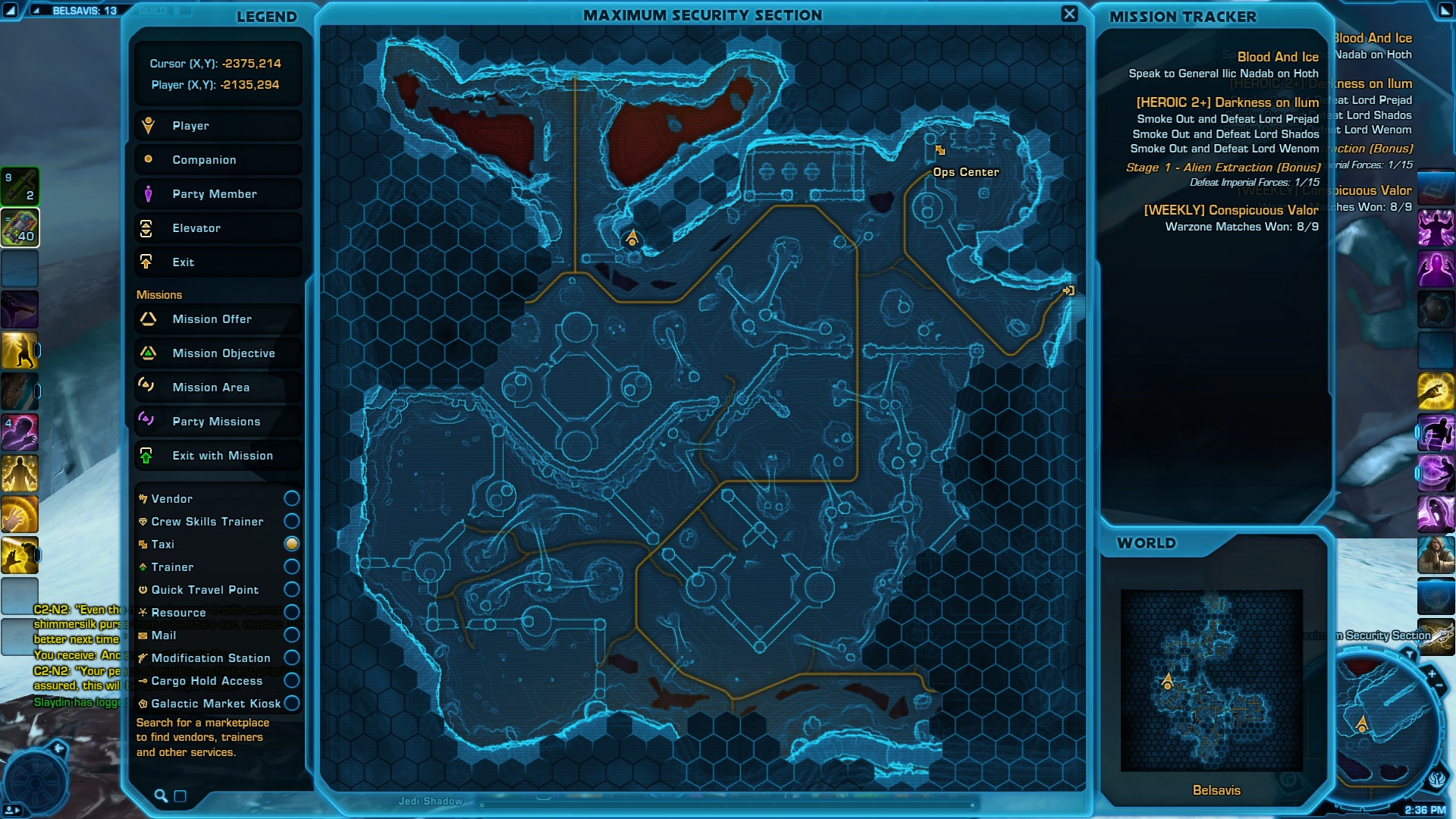 Location on the map of the cave that leads to the Presence Datacron